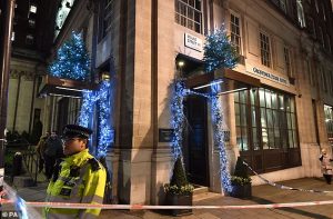 Police outside the Grosvenor House Suites in Park Lane thebritishherald