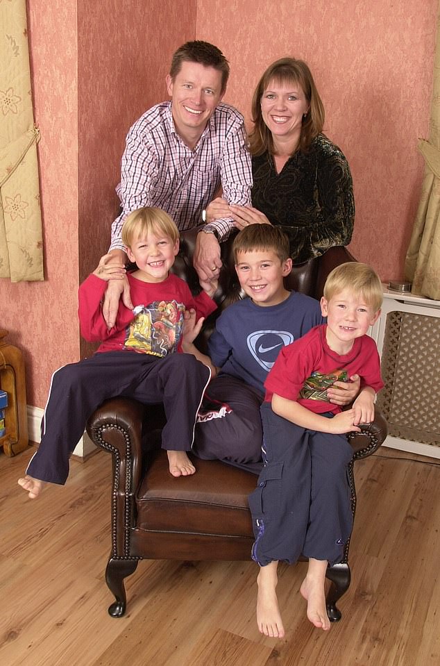 Richard Mason pictured with his ex wife and three sons thebritishherald