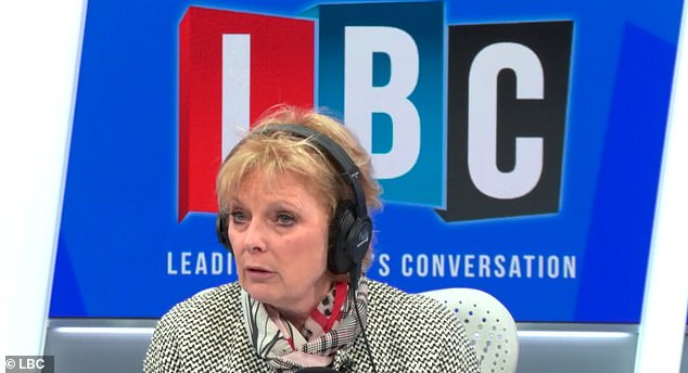 Anna Soubry pictured today hosting on LBC has launched a furious personal attack on Theresa May