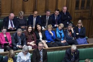 Change of scene The Independent Group settle into their new seats in the Commons today