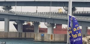 he Russian cargo ship Seagrand bumped into the side of the Gwangan Bridge in Busan South Korea on Thursday with a drunk captain on board