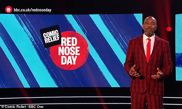 Comic Relief co founder Lenny Henry helped present Friday nights Red Nose Day appeal