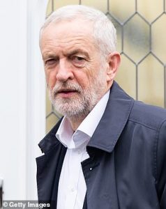 Jeremy Corbyn pictured at his London home this morning has criticised the changes Theresa May secured to her Brexit deal