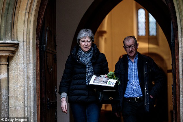 Jeremy Corbyn would be poised on the threshold of Downing Street if Theresa May pictured today at church in Maidenhead called a General Election a Mail on Sunday poll found