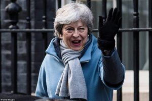 The Prime Minister pictured in Downing Street today told Parliament she must have clarity on what it will support before she meets EU leaders in Brussels next Thursday