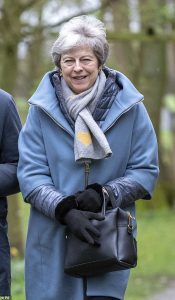 The Prime Minister pictured leaving church today warned MPs that they would need to back her deal if they wanted to avoid a delay to Article 50 or to avoid a no deal situation