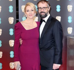 Rowling is pictured with her husband Dr Neil Murray who gave evidence during the case