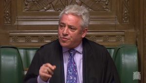 ohn Bercow broke a tie to rule