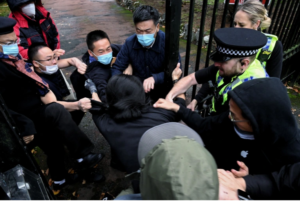 Hong Kong protesters attacked at China UK consulate